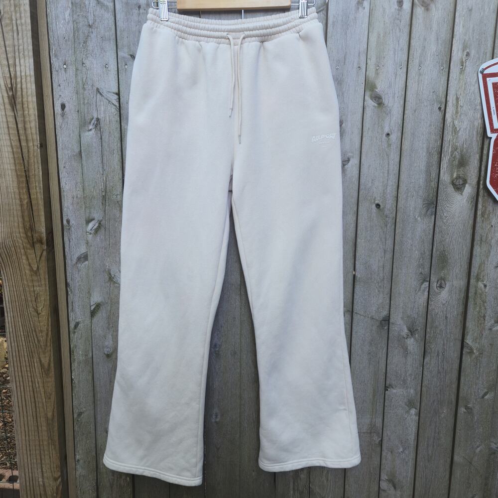 WILO The Label Allsport Outdoors Cream Wide Leg Sweatpants Drawstring S